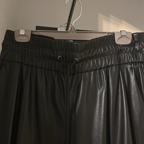 Pleather Pants, black with drawstring. - Picture 2 of 5